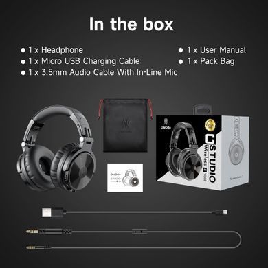 Гарнітура OneOdio Studio Pro C, Bluetooth+3,5мм, Black (Pro C Black) [404482]