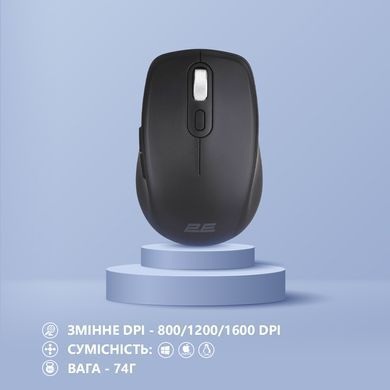 Миша 2E MF225 Silent, WL/BT, чорний (2E-MF225WBK) [104009]