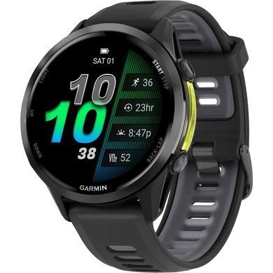 Смарт-годинник Garmin Forerunner 970 Black Carbon Gray DLC Titanium with Black/Translucent Whitestone Silicone with Slate Buckle (010-02969-60) [613061]