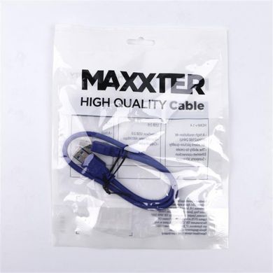 Кабель Maxxter USB3.0 - USB3.0, 0.5м, синій (U-AMAM3-0.5m) [615088]