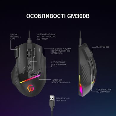 Миша GamePro Black (GM300B) [606733]