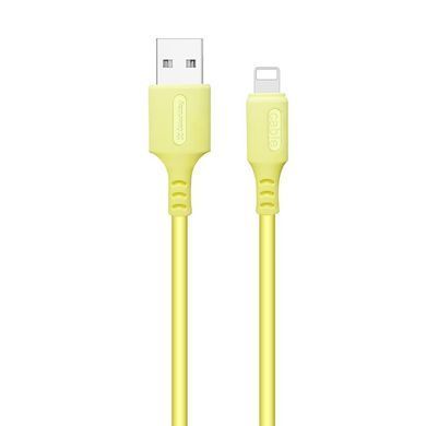 Кабель ColorWay USB - Lightning (M/M), soft silicone, 2.4 А, 1 м, Yellow (CW-CBUL043-Y) [614904]