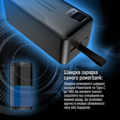 Універсальна мобільна батарея ColorWay Digital Display 50000mAh Black (CW-PB500LPC5BK-PDD) [603464]