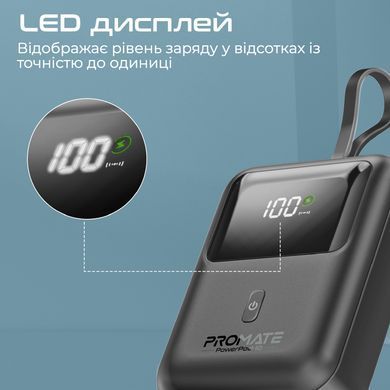 Універсальна мобільна батарея Promate PowerPod-10 10000mAh 35W Black (powerpod-10.black) [603485]