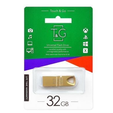 Флеш-накопичувач USB 32GB T&G 117 Metal Series Gold (TG117GD-32G) [607182]