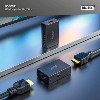 Повторювач DIGITUS HDMI, 8K/60 Гц (10 м 8K/60 Гц), (13 м 4K/60 Гц) (DS-55341) [114617]