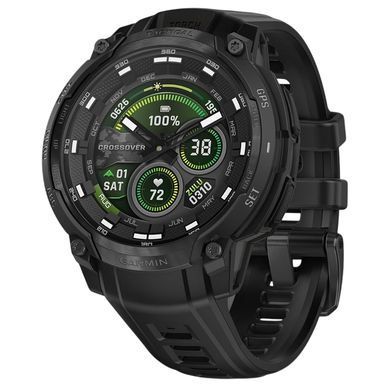 Смарт-годинник Garmin Instinct Crossover AMOLED Tactical Black with Black Silicone (010-03398-42) [619689]