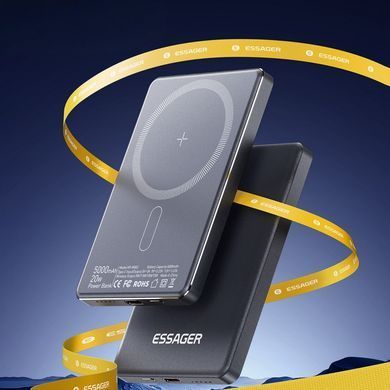 Універсальна мобільна батарея Essager Cross-Border 5000mAh 20W Magsafe/PD/QC3.0 Grey (EDY5K-YJ0A-Z) [620292]