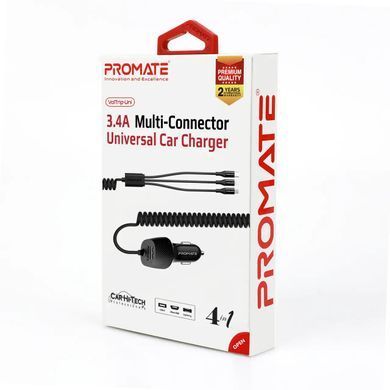 Автомобільний зарядний пристрій Promate Voltrip-UNI Black (voltrip-uni.black) [603262]