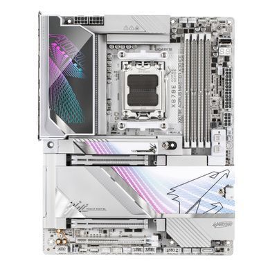 Материнська плата GIGABYTE X870E A MASTER X3D ICE sAM5 X870 4xDDR5 M.2 Wi-Fi BT HDMI DP ATX (X870E_A_MASTER_X_ICE) [112350]