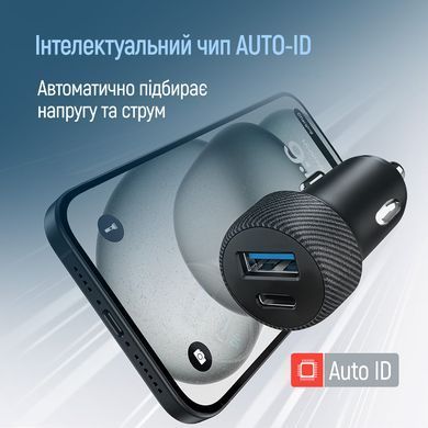 Автомобільний зарядний пристрій ColorWay 2USB (Type-C PD35W + USB QC3.0) 35W Black (CW-CHA064PD-BK) [618405]