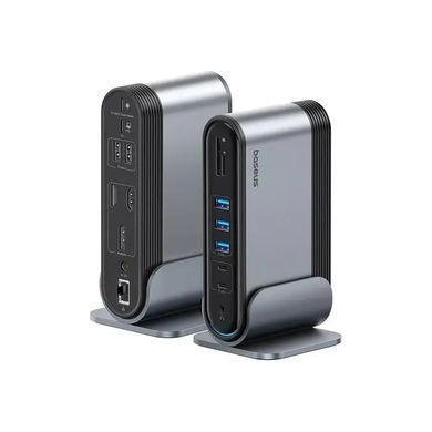 USB-хаб Baseus UnionJoy 17-Port Triple-Display Docking Station Space Grey（USB-C to HDMI4K@60Hz*2+DP4K@60Hz*1+USB3.0*3+USB-C3.0*2+USB2.0*2+PD*1+PC*1+ (B00532304811-00) [805335]