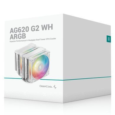 Кулер процесорний DeepCool AG620 G2 WH ARGB (R-AG620-WHAMMG2-G) [619674]