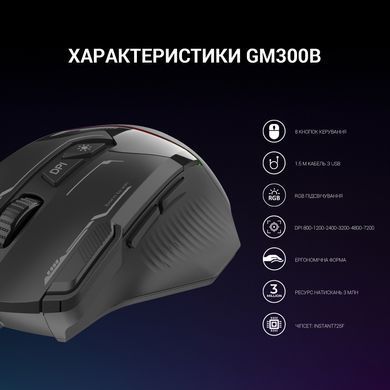 Миша GamePro Black (GM300B) [606733]