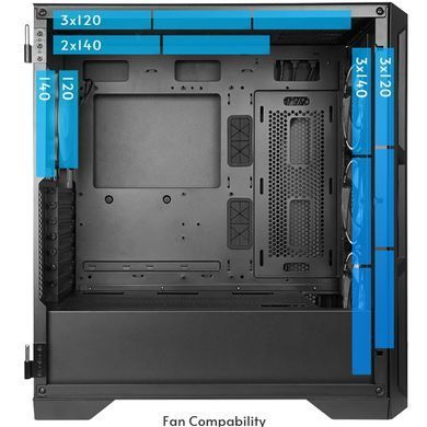 Корпус Chieftec APEX AIR 3x140mm, USB-C, E-ATX, без БЖ, Black (GA-01B-M-OP) [402943]