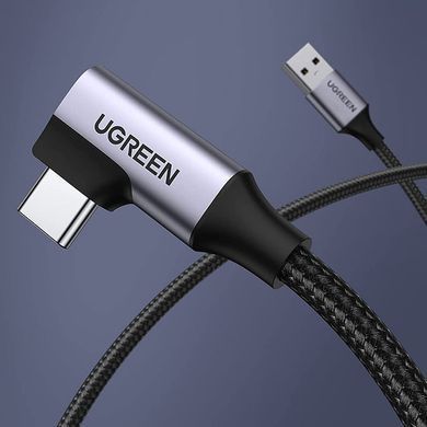 Кабель USB 2.0 AM-Type-C M, 1 м, 60W Чорний, 90&deg;Angle US385 UGREEN (20299) [404053]