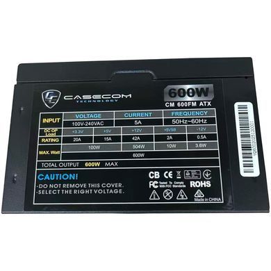 БЖ 600W Casecom, 120mm, Modular, Box (CM 600FM ATX) [405497]
