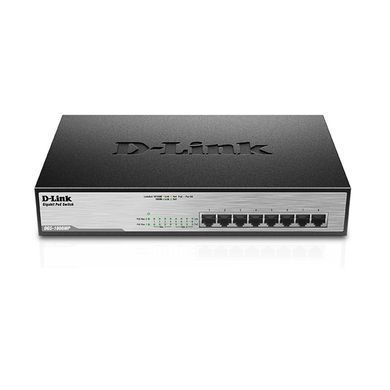 Комутатор D-Link 8xGE PoE, 140W, Некерований (DGS-1008MP) [104787]