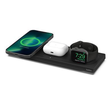 Зарядний пристрій бездротовий Belkin 3в1 MagSafe PRO iPhone/Watch/AirPods, чорний (WIZ016VFBK) [108364]