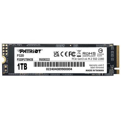 Накопичувач SSD 1TB Patriot P320 M.2 2280 PCIe 3.0 x4 NVMe TLC (P320P1TBM28) [611481]