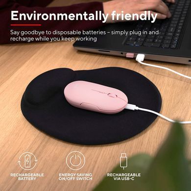 Миша Trust Puck Rechargeable, Ultra-Thin, BT/WL, Silent, рожевий (24125_TRUST) [104042]