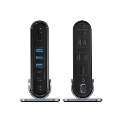 USB-хаб Baseus UnionJoy 17-Port Triple-Display Docking Station Space Grey（USB-C to HDMI4K@60Hz*2+DP4K@60Hz*1+USB3.0*3+USB-C3.0*2+USB2.0*2+PD*1+PC*1+ (B00532304811-00) [805335]
