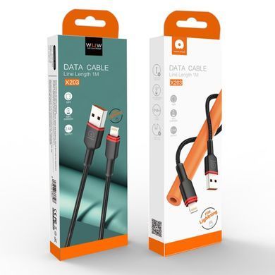 Кабель WUW-X203 USB Lightning 2,4А black (6972573336210) [806336]