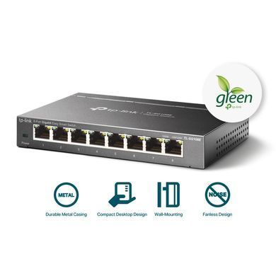 Комутатор керований, мережеве обладнання, TP-LINK (TL-SG108E) [501999]