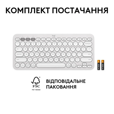 Клавіатура Logitech K380s Pebble Keys 2 Tonal White (L920-011852) [203912]