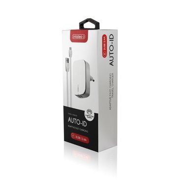 Мережевий зарядний пристрій Intaleo TCG242 (2USB, 2.4A) White + кабель Lightning (1283126477454) [603067]
