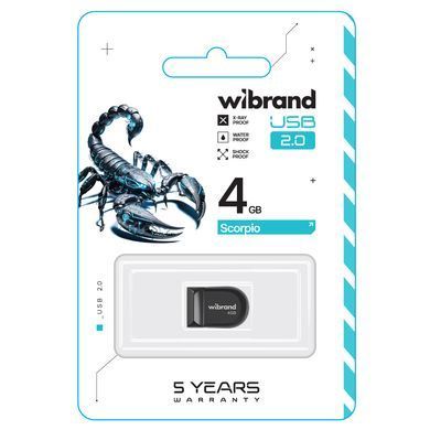 Флеш-накопичувач Wibrand USB 2.0 Scorpio 4Gb Black (WI2.0/SC4M3B) [802884]