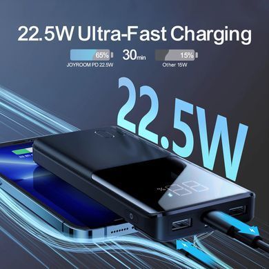 УМБ Joyroom 10000mAh 22,5W PD,QC3.0, 2xUSB-A, USB-C In/Out, Micro USB in, Black (JR-QP191) [404915]