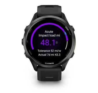 Смарт-годинник Garmin Forerunner 970 Black Carbon Gray DLC Titanium with Black/Translucent Whitestone Silicone with Slate Buckle (010-02969-60) [613061]