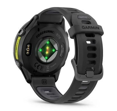 Смарт-годинник Garmin Forerunner 970 Black Carbon Gray DLC Titanium with Black/Translucent Whitestone Silicone with Slate Buckle (010-02969-60) [613061]