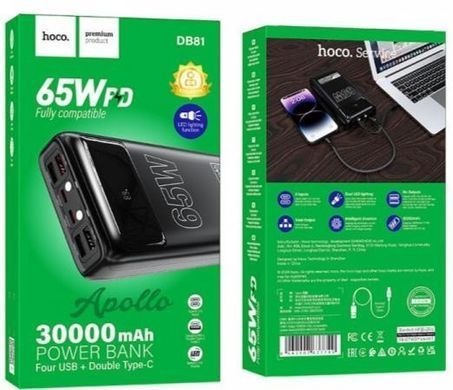 Універсальна мобільна батарея Hoco DB81 Apollo 65W 30000mAh Black (6942007637749) [618774]