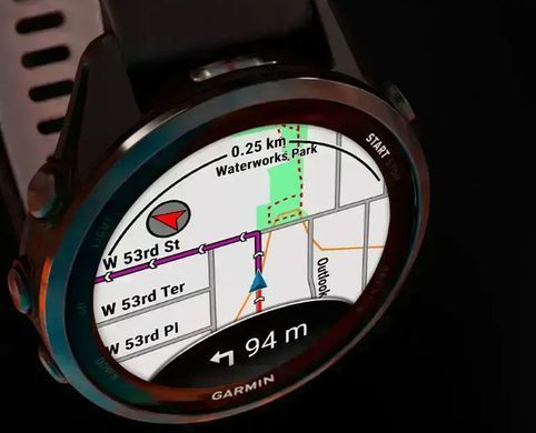 Смарт-годинник Garmin Forerunner 970 Black Carbon Gray DLC Titanium with Black/Translucent Whitestone Silicone with Slate Buckle (010-02969-60) [613061]