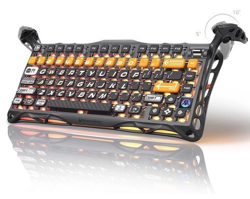 Клавіатура механічна GravaStar Mercury K1 Pro 80keys, GravaStar x Kailh Speedy Mint, BT/WL/USB, CyberFlare (GS_K1_PRO_BO_BLK) [113145]