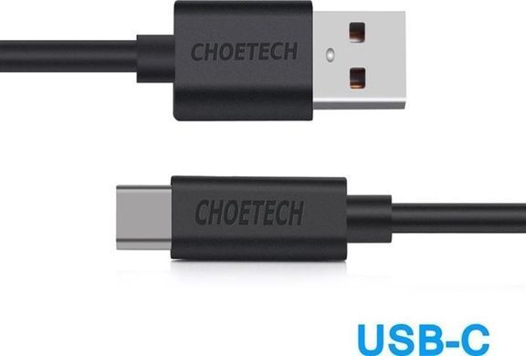 Кабель Choetech USB - USB Type-C (M/M), 2 м, Black (AC0003) [604001]