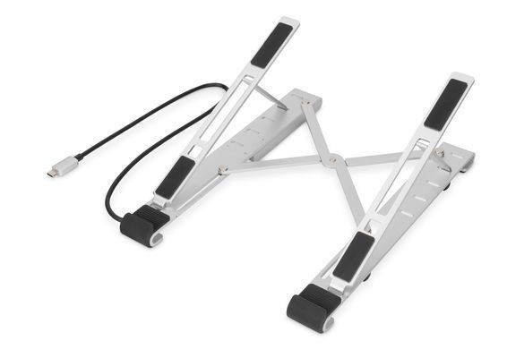 Підставка для ноутбука DIGITUS Variable Notebook Stand, до 17'', USB-C Dock 5-Port, сіра (DA-90424) [108783]