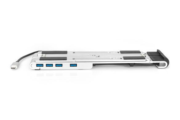 Підставка для ноутбука DIGITUS Variable Notebook Stand, до 17'', USB-C Dock 5-Port, сіра (DA-90424) [108783]