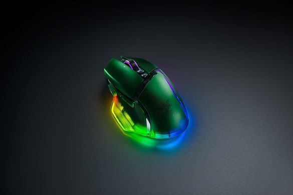 Миша Razer Basilisk V3 Pro 35K, RGB, USB-A/WL/BT, Phantom Green Ed. (RZ01-05240300-R3G1) [113225]