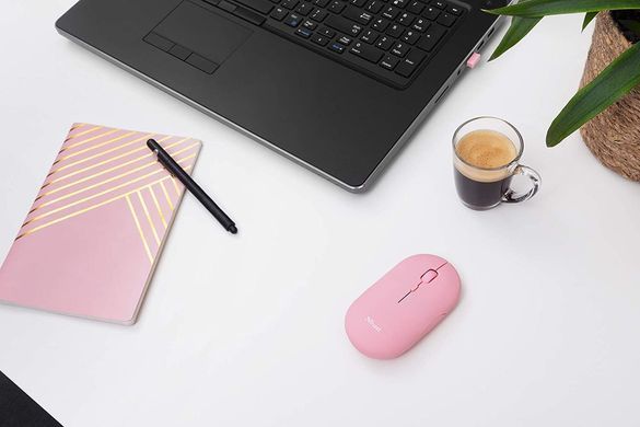 Миша Trust Puck Rechargeable, Ultra-Thin, BT/WL, Silent, рожевий (24125_TRUST) [104042]