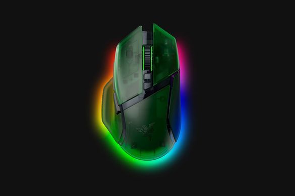 Миша Razer Basilisk V3 Pro 35K, RGB, USB-A/WL/BT, Phantom Green Ed. (RZ01-05240300-R3G1) [113225]