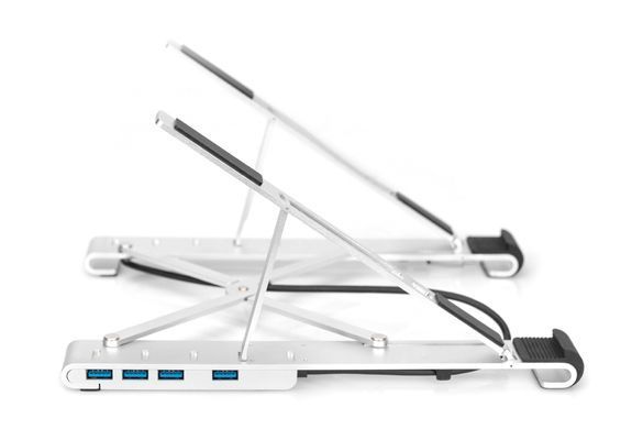 Підставка для ноутбука DIGITUS Variable Notebook Stand, до 17'', USB-C Dock 5-Port, сіра (DA-90424) [108783]
