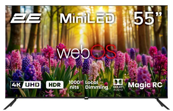 Телевізор 55" 2E MiniLED 4K 60Hz Smart WebOS Black (2E-55A88H) [102130]