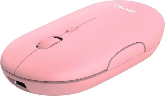 Миша Trust Puck Rechargeable, Ultra-Thin, BT/WL, Silent, рожевий (24125_TRUST) [104042]