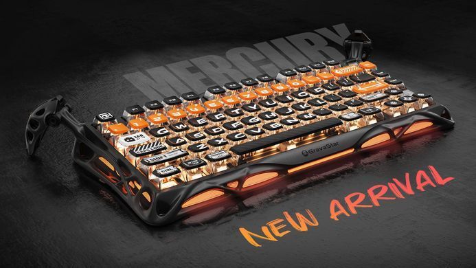 Клавіатура механічна GravaStar Mercury K1 Pro 80keys, GravaStar x Kailh Speedy Mint, BT/WL/USB, CyberFlare (GS_K1_PRO_BO_BLK) [113145]