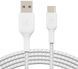 Кабель USB-A > USB-C заряджання/синхронізації Belkin 2м, 15Вт, Type-C, плетений, білий (CAB002BT2MWH) [108662], фото 1