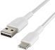 Кабель USB-A > USB-C заряджання/синхронізації Belkin 2м, 15Вт, Type-C, плетений, білий (CAB002BT2MWH) [108662], фото 4