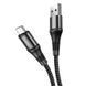 Кабель HOCO X50 USB to Micro 2.4A, 1m, nylon, aluminum connectors, Black (6931474734211) [805373], фото 3